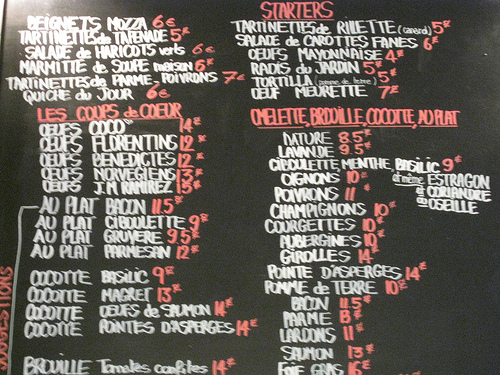 Eggs & Co menu by Meg Zimbeck