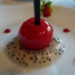 Pierre Gagnaire Mini pomme d'amour (candy apple) with dragon fruit by Meg Zimbeck Pierre Gagnaire Mini pomme d'amour (candy apple) with dragon fruit by Meg Zimbeck