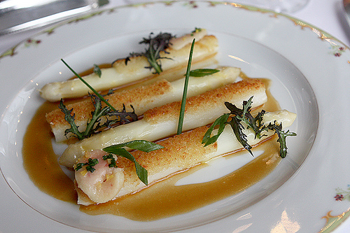 White asparagus from La Grande Cascade by David Lebovitz