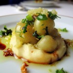 l'Arpège - Mousseline de celeri, pomme de terre primeur fumée au bois de chêne, couscous by Food Snob