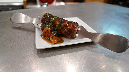 Duck neck with toasted garlic from L'Avant Comptoir by Meg Zimbeck
