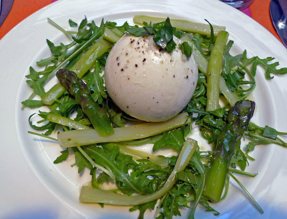 Mozzarella and Asparagus by Phyllis Flick Caffe-dei-cioppi Paris