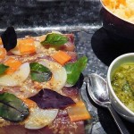 Marinated herring with shaved carrot at La Cuisine by Bruno Verjus