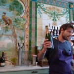 Pierre Jancou shows off his bottle and the interior at Vivant