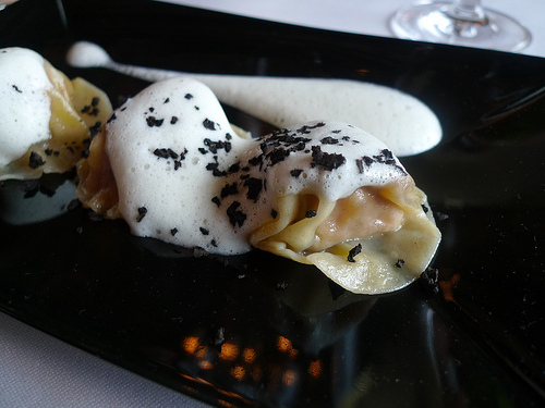 Truffled Foie Gras Ravioli at Le Grand Véfour by Barbra Austin