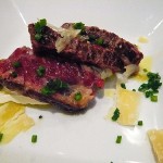 mi-cuit de boeuf, burrata et parmesan at Le Jeu de Quilles by Bruno Verjus of Food Intelligence
