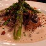 morilles et asperges vertes (morel mushrooms and green asparagus) La Regalade by Meg Zimbeck