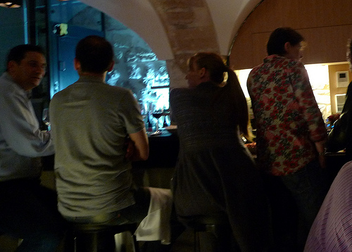 The four bar stools that now comprise Spring Wine Bar