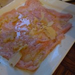 Veal Carpaccio at Fines Gueules by Barbra Austin