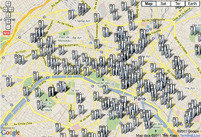 Our Map of Paris Restaurant