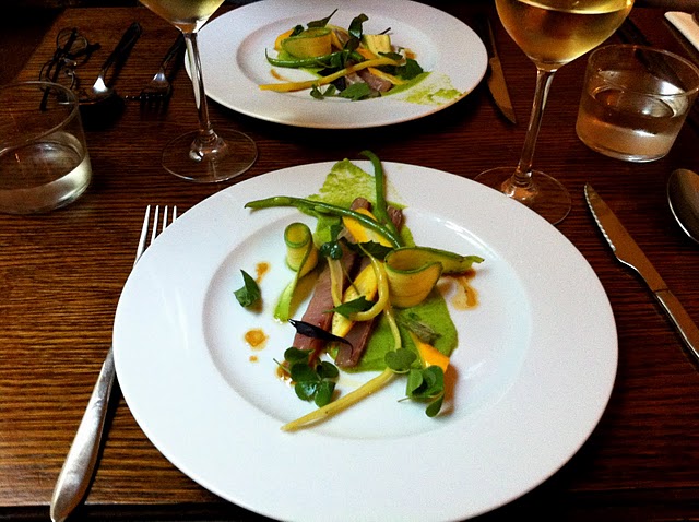 Salde de chichard cru, courgettes, haricots verts, basilic at Rino by Alix