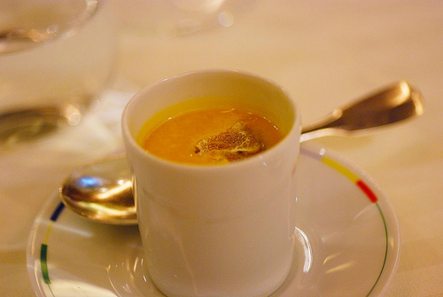 Crème de potiron à la truffe blanche d'Alba at Guy Savoy by Sophie Brissaud