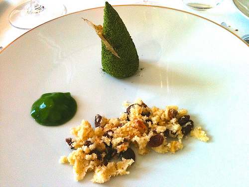 Quail with Spices and a Jus d'Herbes at Sur Mesure by Alec Lobrano