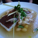 Cod glazed with tamarind in Thai broth at Le Mini-Palais
