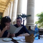 Menus on the terrasse at Le Mini-Palais