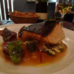 Salmon with chorizo at Albion - photo by Barbra Austin