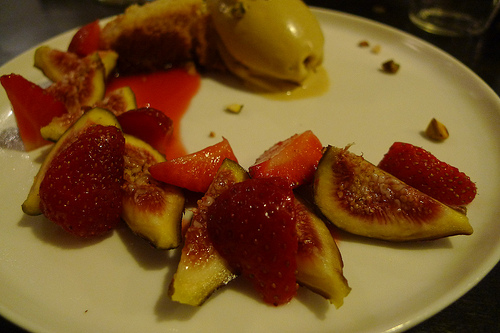 Figs, Strawberries and Pistachio Ice Cream at Chatomat by Barbra Austin
