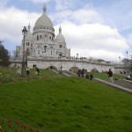 The Sacré-Cœur church at the very top of the Montmartre hill