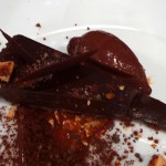 Chocolate tart with hazelnut and caramel