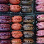 Brightly colored macarons