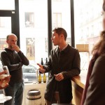 Discussing the difference between conventional & natural wine (photo Ashley Ludaescher)