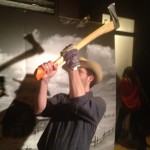 Braden Perkins (Verjus restaurant) tests the traveling photo booth outside the Sporting Project's first pop-up.