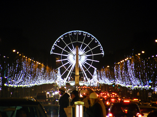 Christmas on the Champs-Elysees in Paris photo by Mathieu Marquer via Flickr