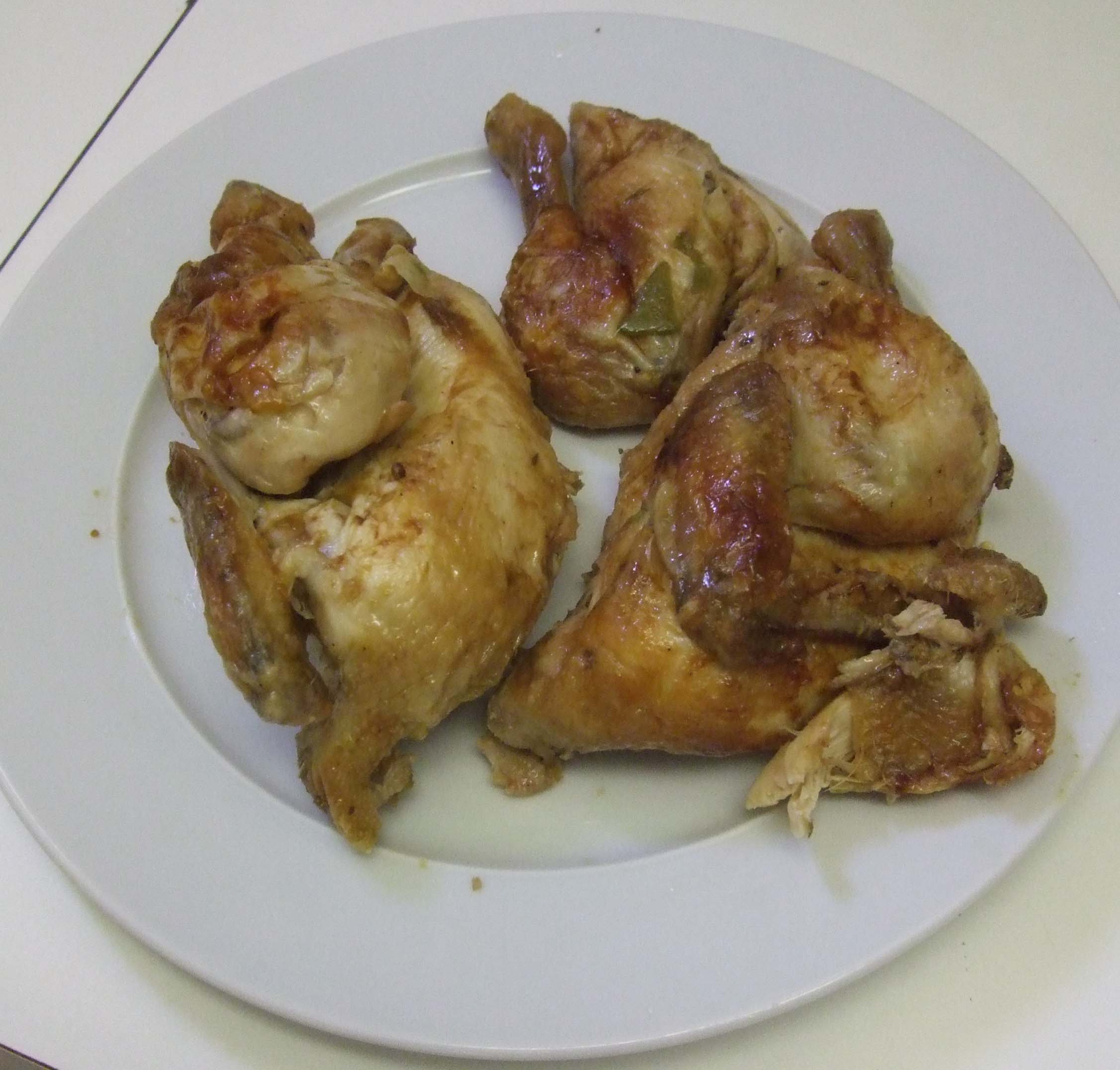 Roasted chicken pile from Le Grand B by John Talbott Paris by Mouth