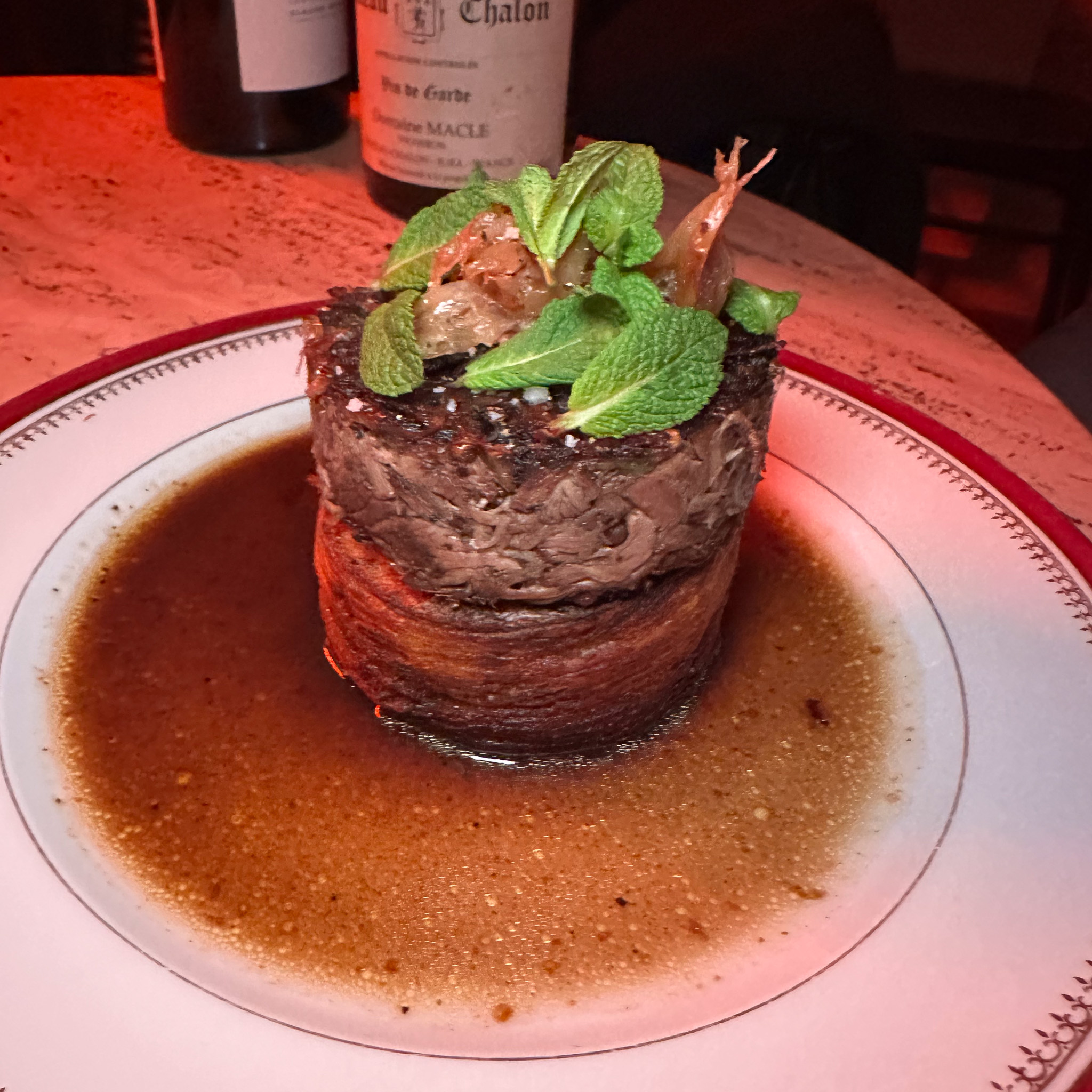 Lamb at Augustin Marchand d'Vins wine bar in Saint-Germain, Paris