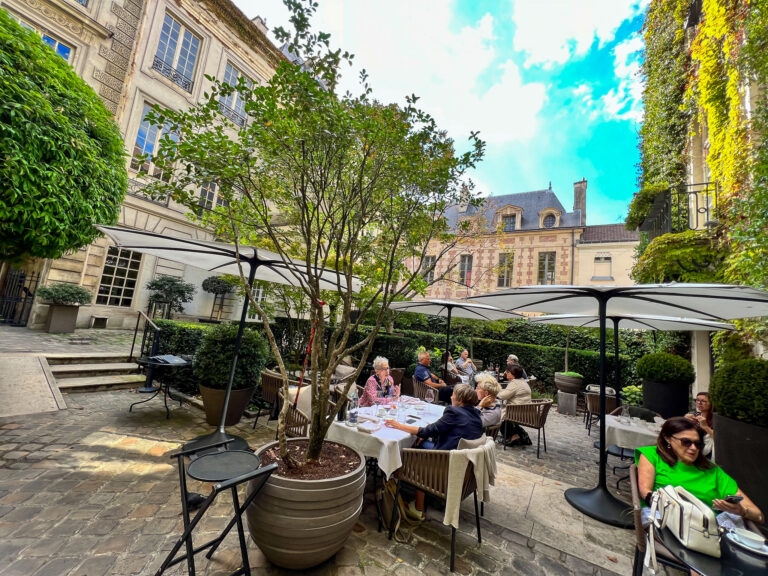 Outdoor dining at Anne restaurant in Paris in the Marais