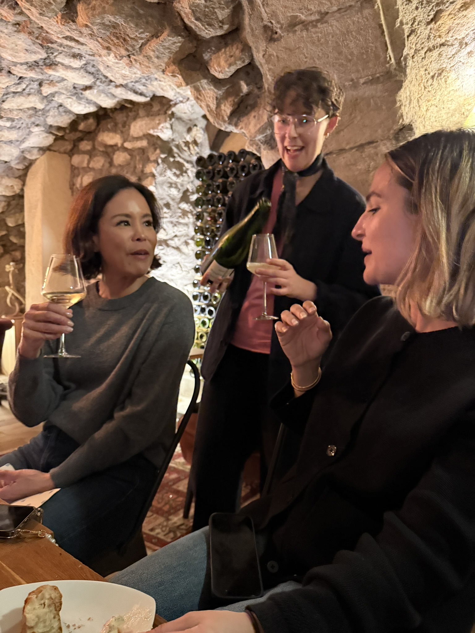 Tasting French wine in a historic wine cellar on the Paris by Mouth South Marais food tour, Paris