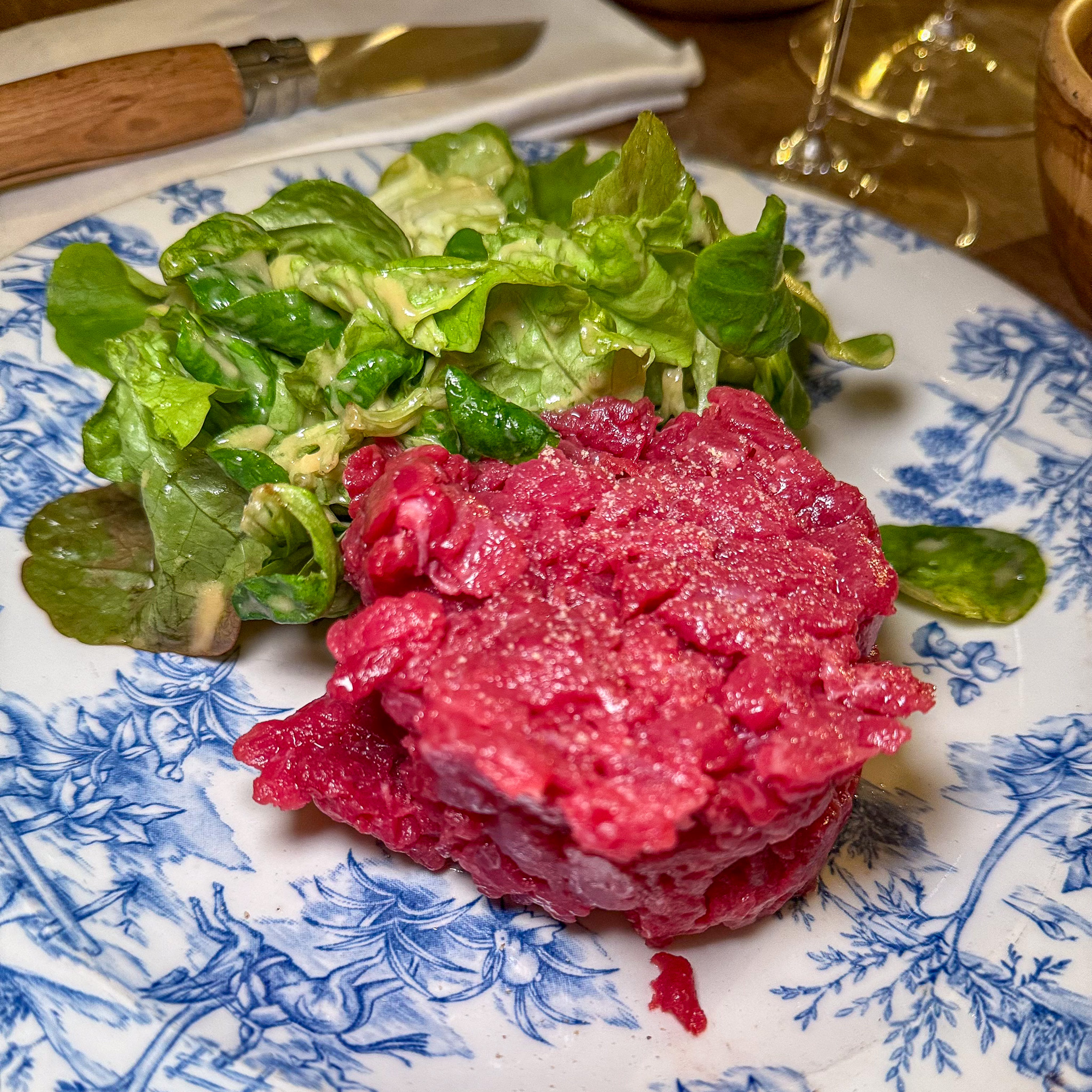 Beef tartare at Le Bon Georges bistro in Paris