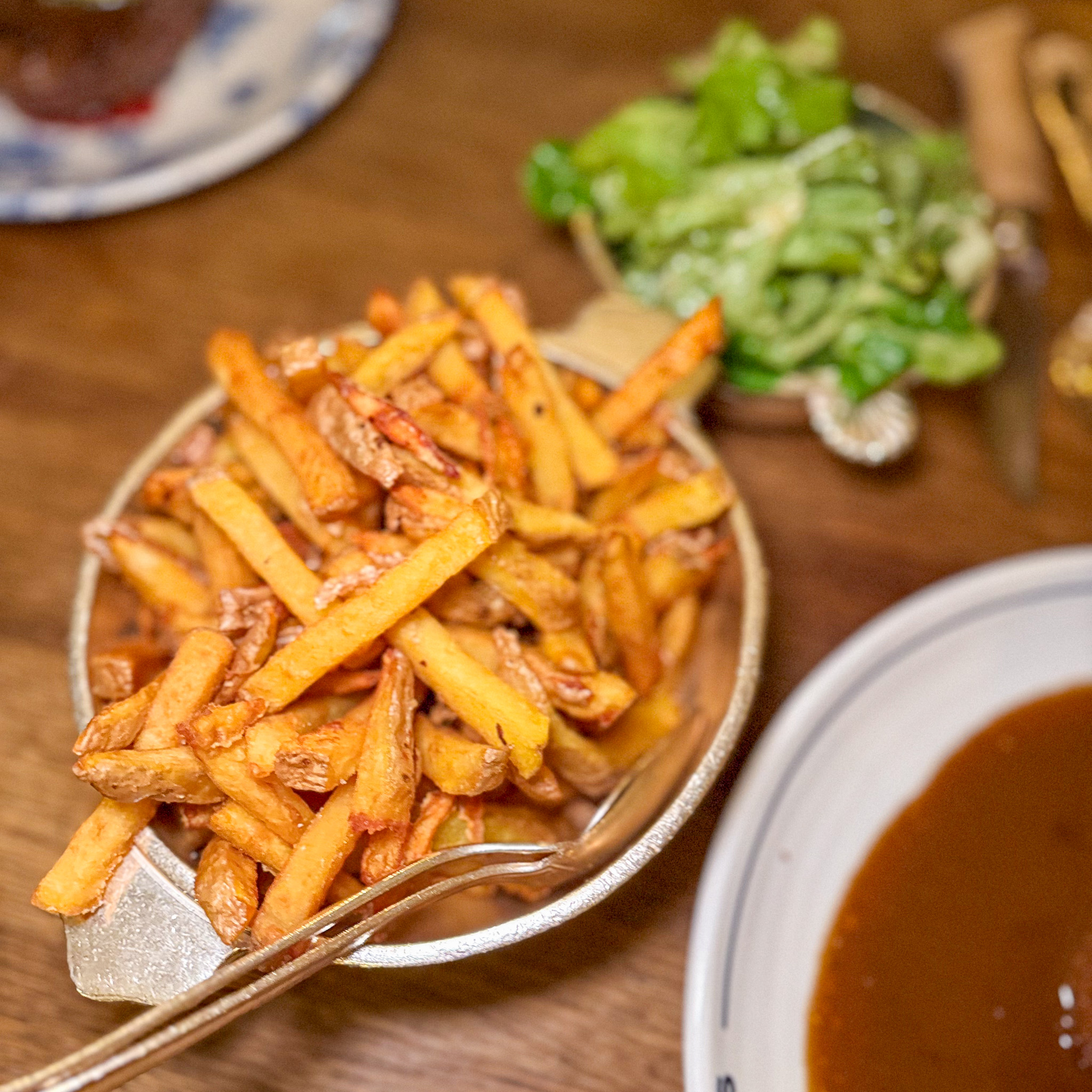 frites and salad at Le Bon Georges bistro in Paris