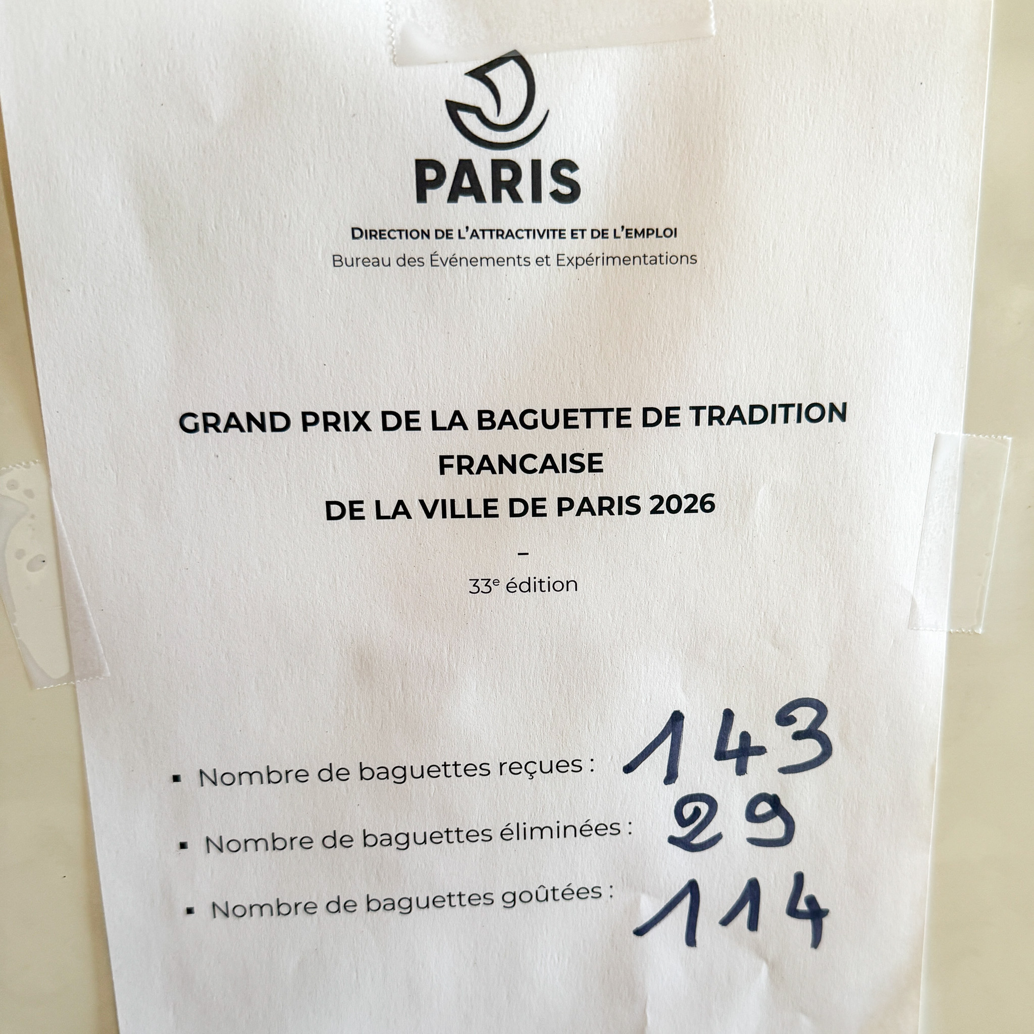 Sithamparappillai Jegatheepan from the Fournil Didot is the winner of the 2026 best baguette in Paris competition