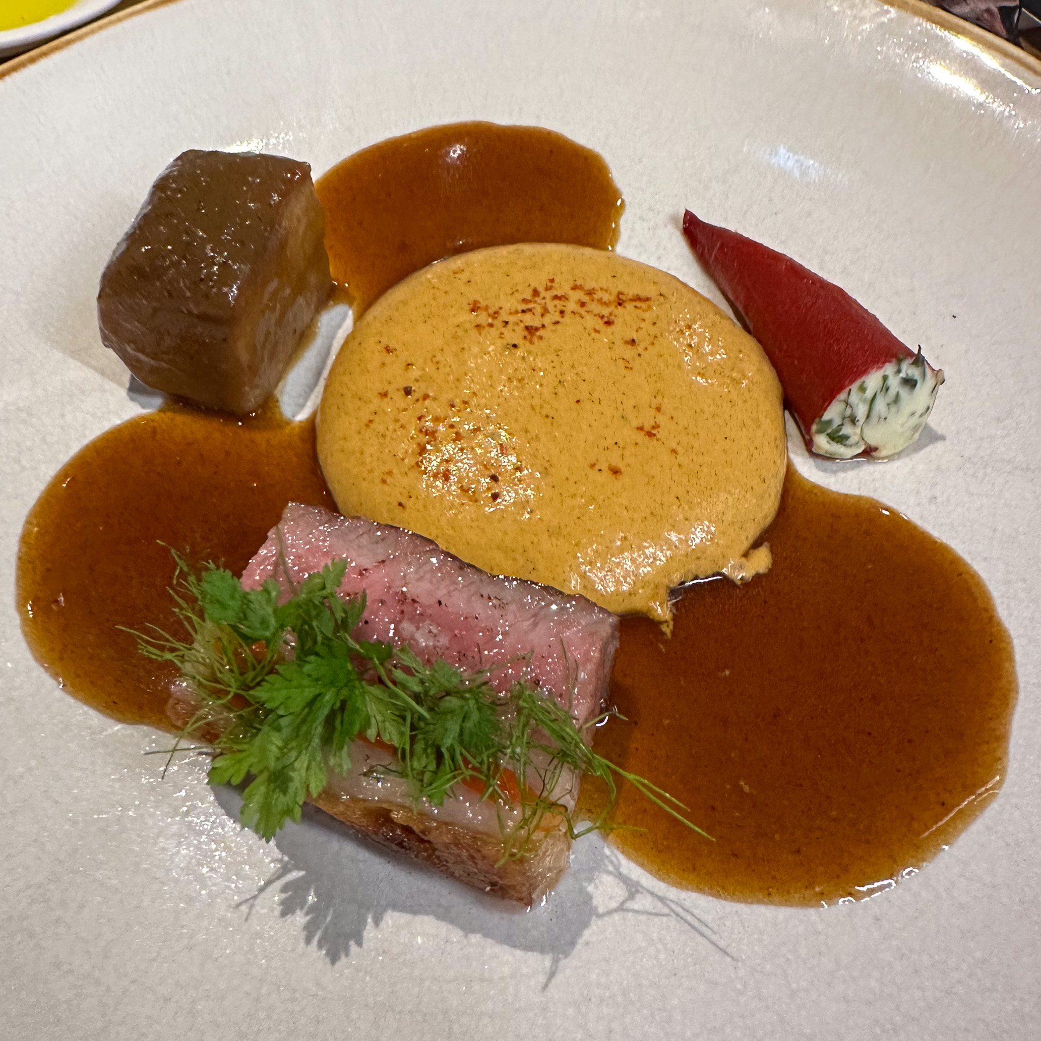 Lamb cooked two ways at Aldehyde restaurant in the Marais in Paris