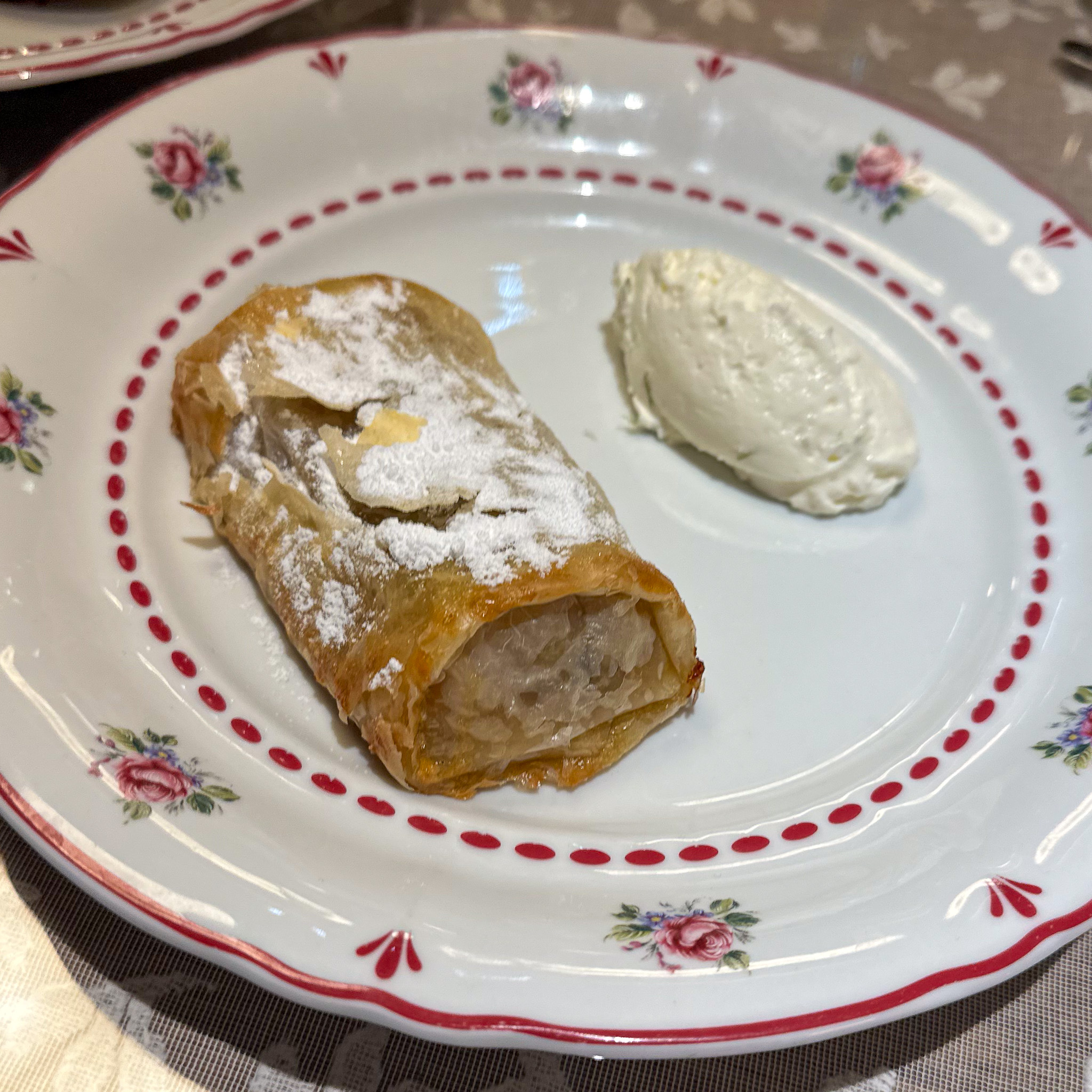 Apple strudel at Boubalé restaurant in the Marais in Paris