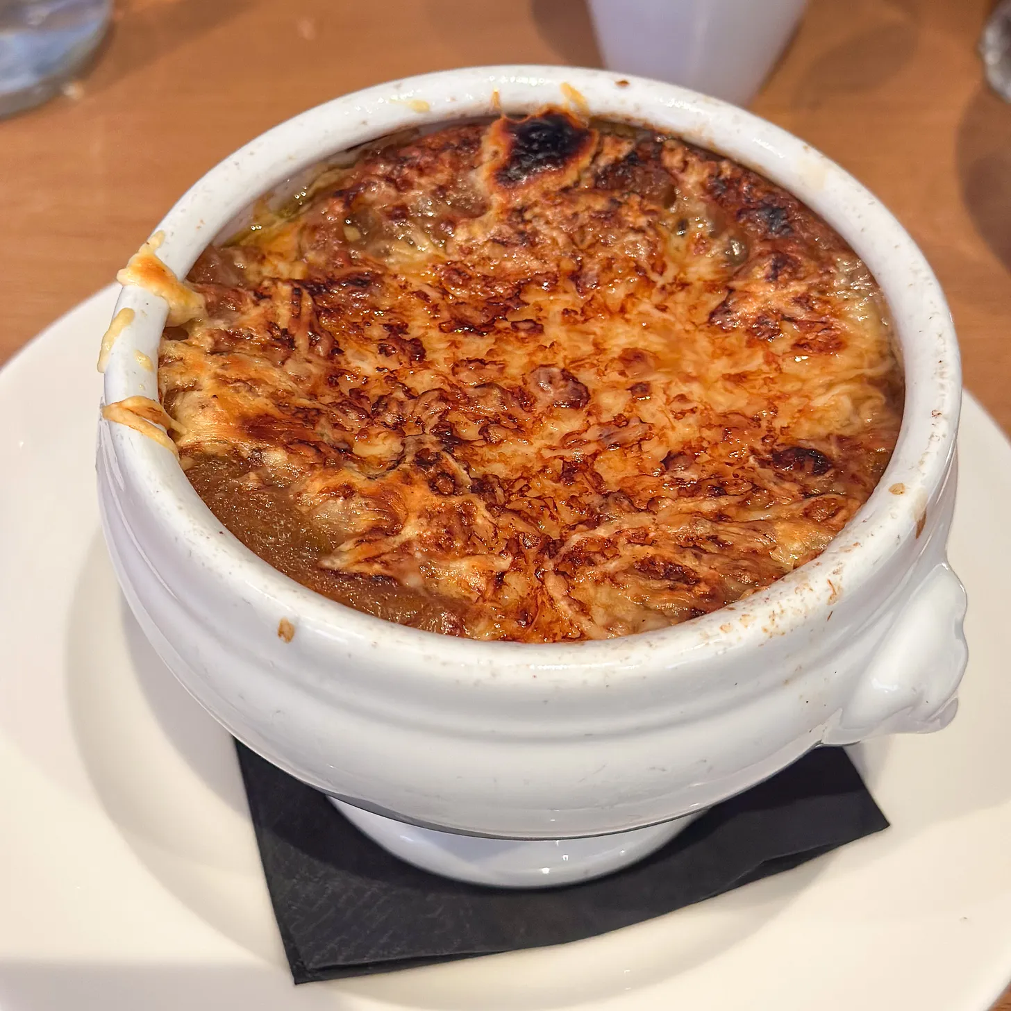 Onion soup at Au Bourguignon du Marais restaurant in the Marais in Paris