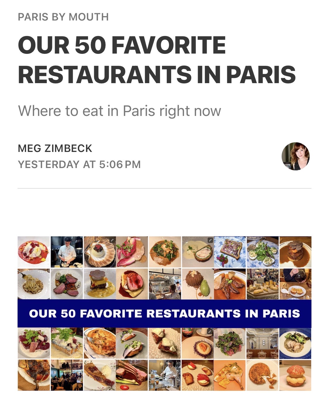 Screenshot | PARIS BY MOUTH