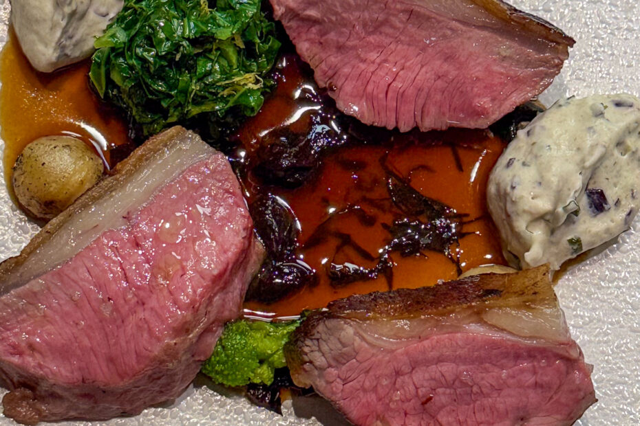 Lamb with cime di rapa and bergamot at Substance, 16th arrondissement, Paris