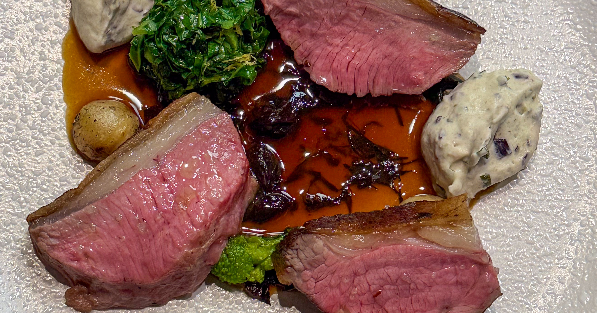 Lamb with cime di rapa and bergamot at Substance, 16th arrondissement, Paris