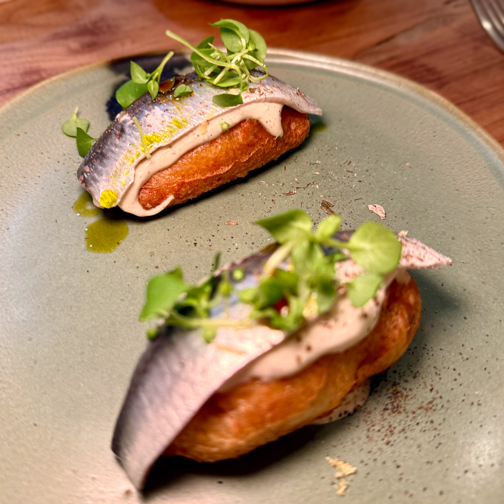 sardine-beignet-masa-ikuta-paris-restuarant | PARIS BY MOUTH Sardine churros with anchovy cream at Masaikuta, 11th arrondissement, Paris - avis sur Masaikuta