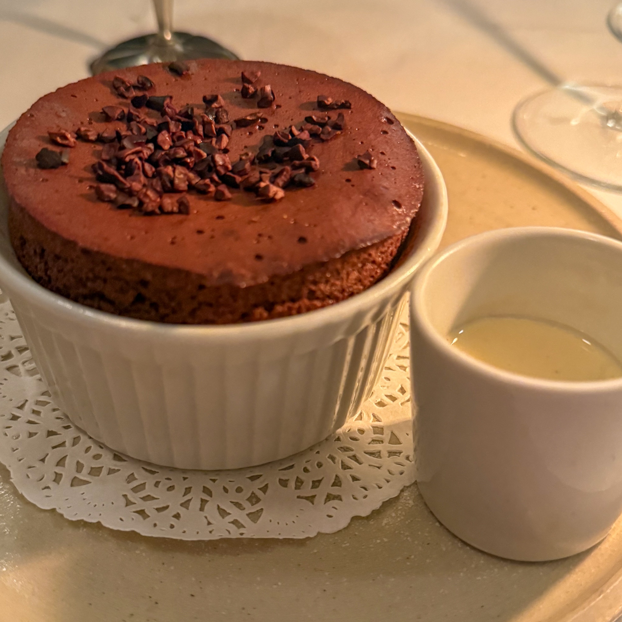 souffle-chocolat-closeup-patine-paris | PARIS BY MOUTH Chocolate soufflé at Patine restaurant, Paris