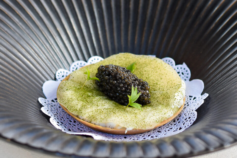 Caviar tart at Les Enfants du Marché in Paris