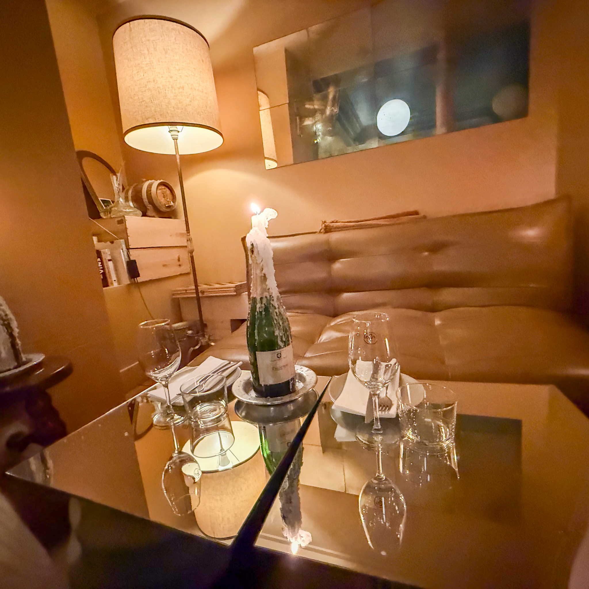 Back corner banquette at Zoutra in Paris