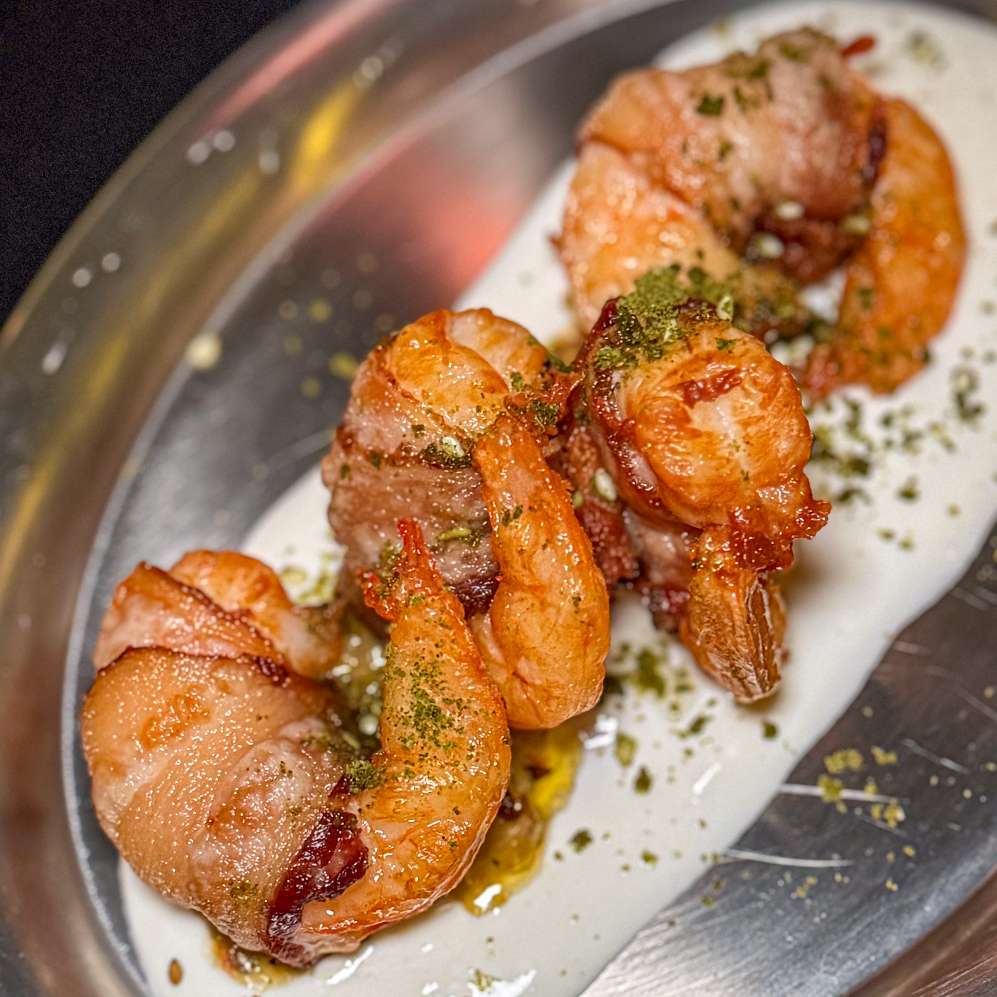 La Crevette de Lucas — shrimp and labneh at Zoutra, Montmartre Paris