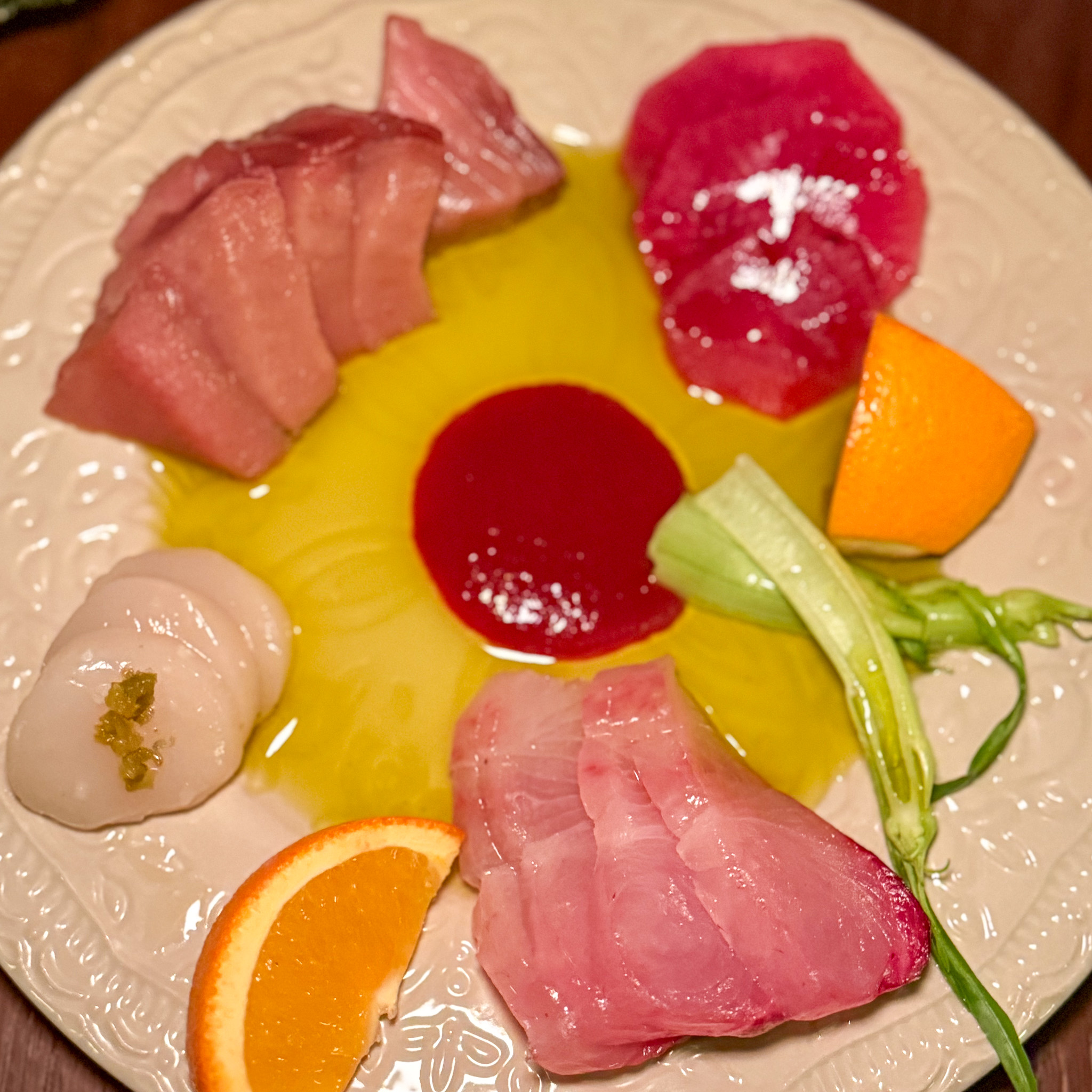 Sashimi course at Orson, Paris 6th